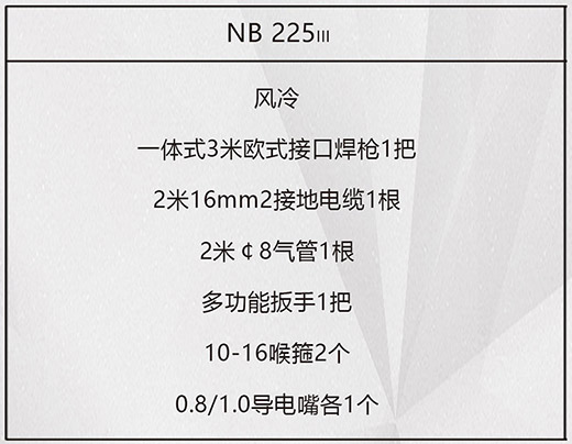 滬工NB 225???氣保焊機(jī)標(biāo)配附件