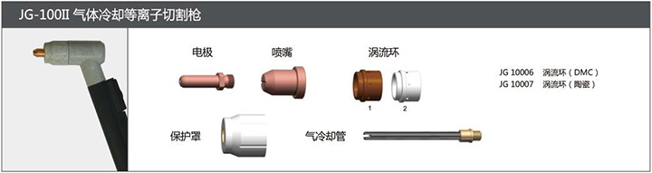 滬工JG-100Ⅱ氣體冷卻等離子切割槍